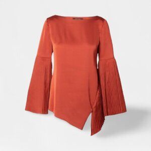 Banana Republic Pleated Bell-sleeve top in Cayenne